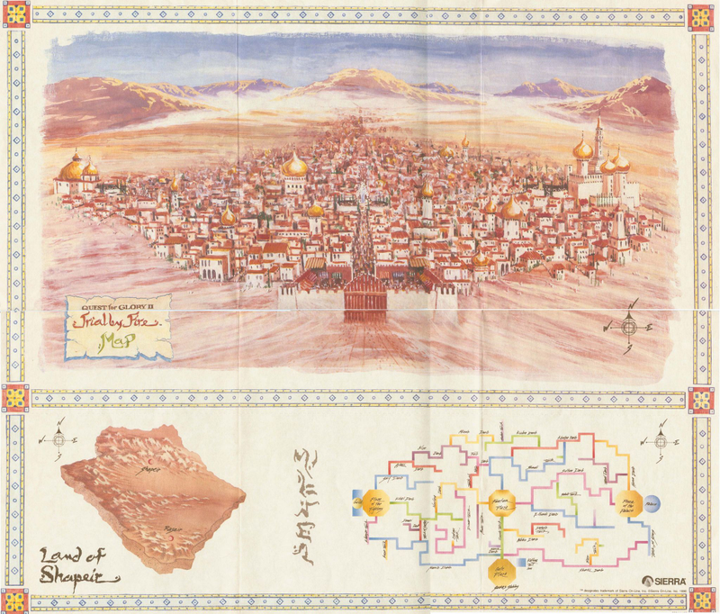 Map of Quest for Glory II’s city of Shapeir/ oldgames